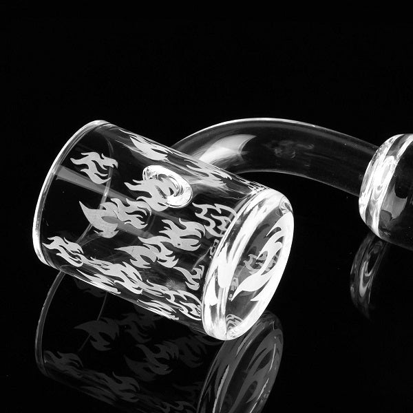 Flame Banger, Flat Top, Clear Joint, 90 Deg, Clear
